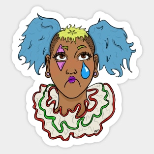 Sad clown girl Sticker